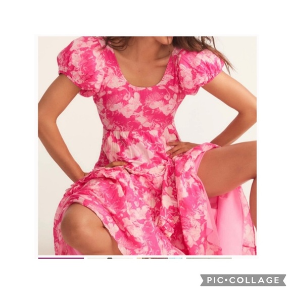 LOVESHACKFANCY Karalie Cotton & Silk Holiday Sun Fuschia Maxi Dress Size 6 - Picture 3 of 16